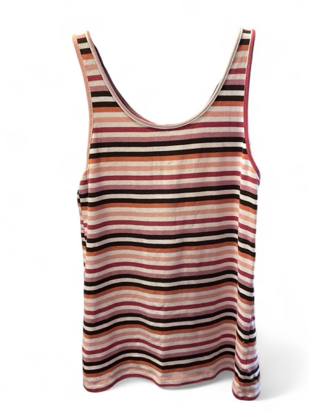 a new day Striped Tank Top in Pink, Brown & Cream